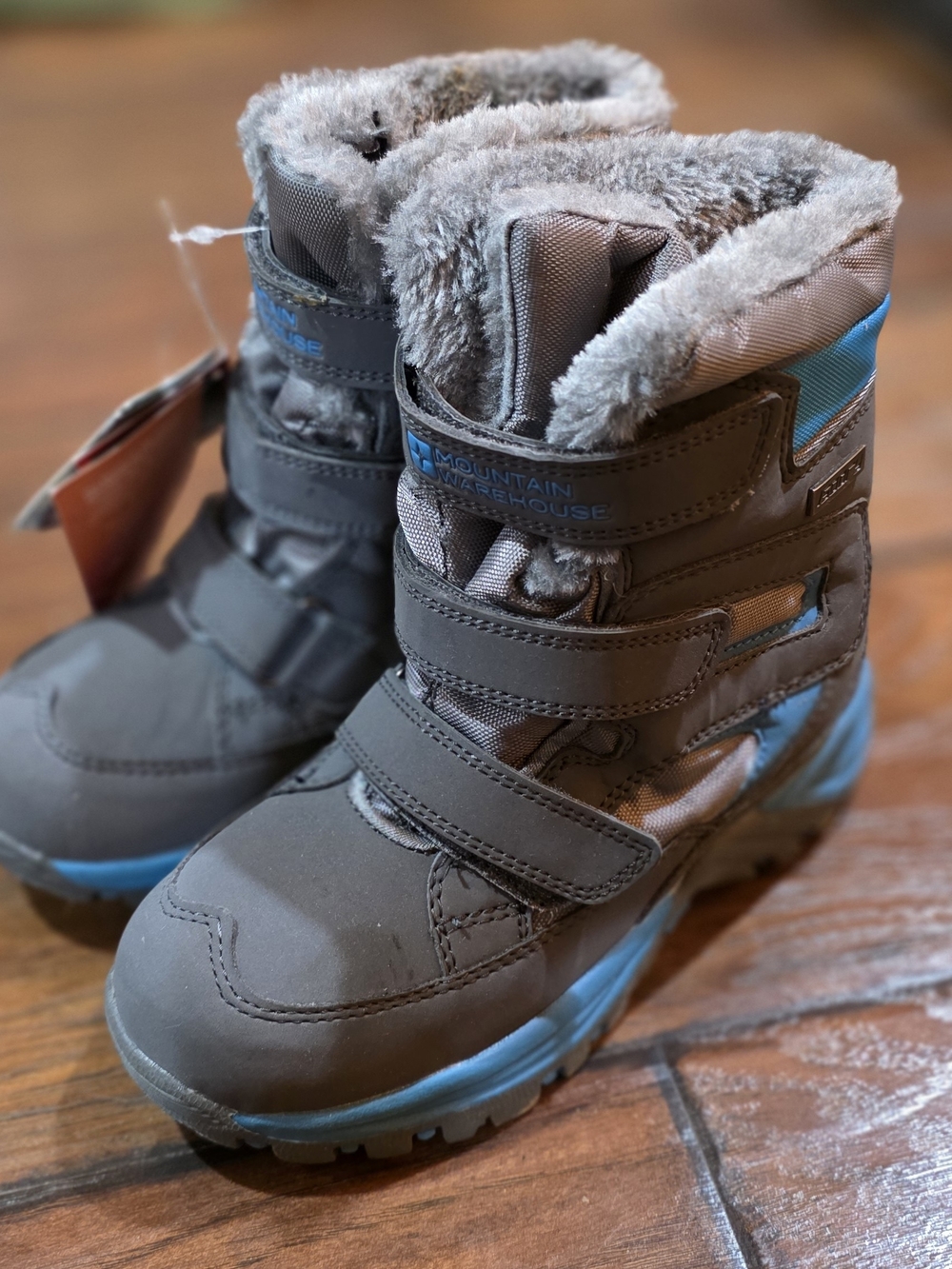 Mountain Warehouse Isotherm Kids Snow Boots Gray & Blue Sz 1